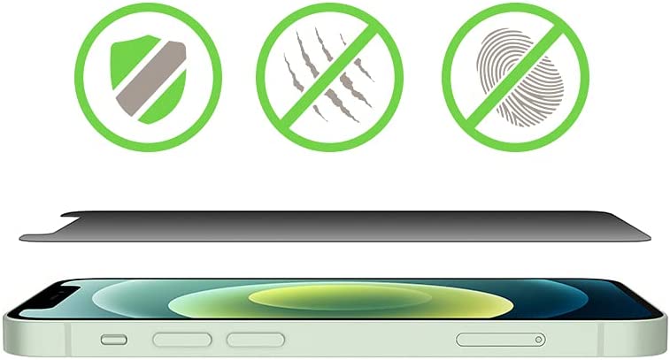 Belkin iPhone 12 Mini Screen Protector Tempered Glass Privacy Antimicrobial-Treated, Clear OVA028zz iPhone Mini iPhone 12 Mini