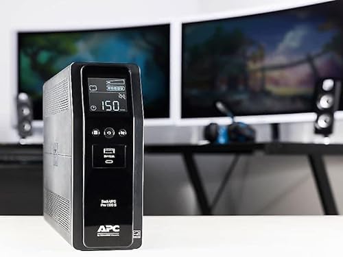 APC by Schneider Electric UPS, 1500VA Sine Wave UPS Battery Backup & Surge Protector, BR1500MS2 Backup Battery with AVR, (2) USB Charger Ports, Back-UPS Pro Uninterruptible Power Supply Sinewave Battery Backup