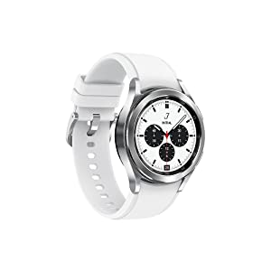 Samsung Galaxy Watch4 Classic 42mm Silver Stainless Steel - Google Wear OS, 1.19" Round Display, Rotating Bezel, HR Monitor, VO2 Max, Fitness Tracking, Sleep Management (CAD Version & Warranty)