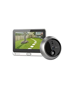 EZVIZ CS-DP2C 1080p Battery-Powered Wire-Free Peephole Electronic Doorbell, Live View & Two-Way Video Call, 155° Ultra-Wide-Angle View, Supports MicroSD Card (up to 256 GB)