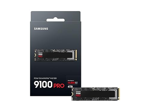 Samsung 9100 PRO Series - 4TB PCIe 5.0 x4, NVMe 2.0, M.2 Internal SSD, Up to 14,800MB/s, Fast Speed, Thermal Contorl, MZ-VAP4T0B/AM 9100 PRO 4TB