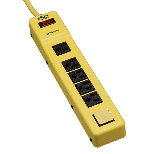 Tripp Lite TLM626SA Safety Surge Protector Strip 120V 6 Outlet Metal 6-Feet Cord OSHA 6 Outlet, 6ft Cord