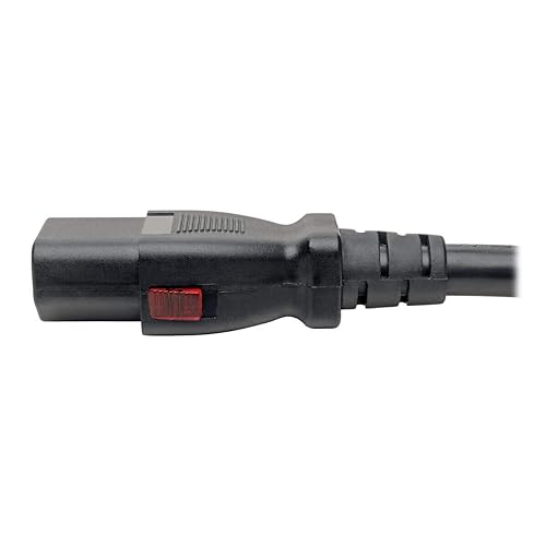 Tripp Lite Computer Power Cord Extension (C14 to C13 Power Cord), Heavy Duty, Locking C13 Connector, 15A, 100-250V, 14AWG, 6 ft. (P005-L06)