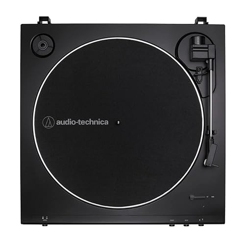 Audio-Technica AT-LP60X-BK Fully Automatic Belt-Drive Stereo Turntable, Black, Hi-Fi, 2 Speed, Dust Cover, Anti-Resonance, Die-Cast Aluminum Platter Black Wired Turntable