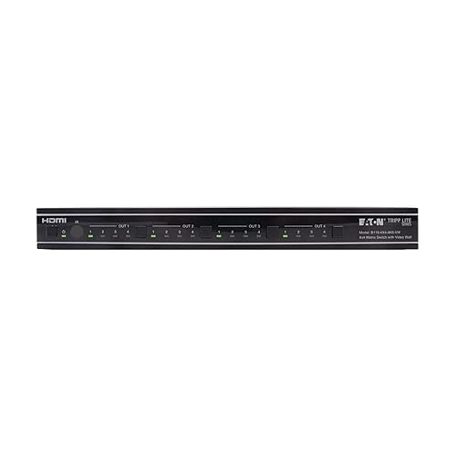 Tripp Lite 4x4 HDMI Matrix Switch Splitter with Video Wall Controller, 4K@60Hz Video, 4 HDMI Inputs, 4 HDMI Outputs, No Software Needed, Multi-Resolution Support (B119-4X4-4K6-VW)