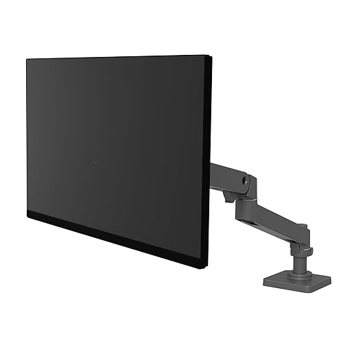 Ergotron – LX Pro Premium Monitor Arm, Single Monitor Desk Mount – fits Flat Curved Ultrawide Computer Monitors up to 34 Inches, 4 to 22 lbs, VESA 75x75mm or 100x100mm – Dark Grey Dark Grey LX Pro Arm