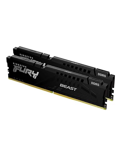 Kingston Fury Beast 64GB (2x32GB) 5600MT/s DDR5 CL36 Desktop Memory Kit of 2 | AMD Expo | Plug N Play | KF556C36BBEK2-64