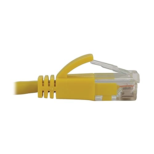 Tripp Lite Cat6a 10G Ethernet Cable, Snagless Molded Slim UTP Network Patch Cable (RJ45 M/M), Yellow, 1 Foot / 0.3 Meters, Manufacturer's Warranty (N261-S01-YW)