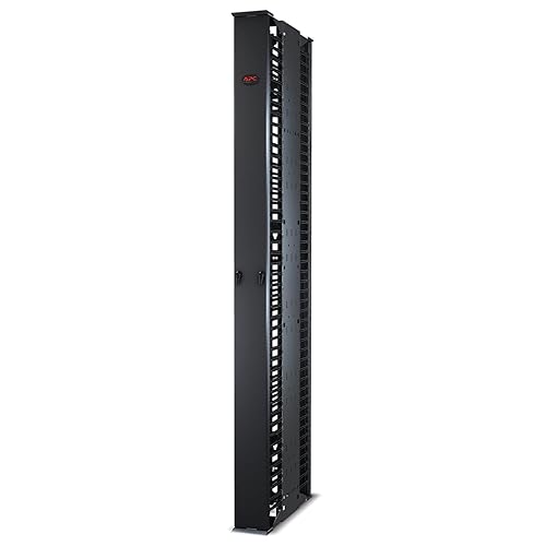 APC Performance,Vertical Cable Manager for 2 and 4 Post Racks, Double-Sided with Doors Components, Black (AR8625)