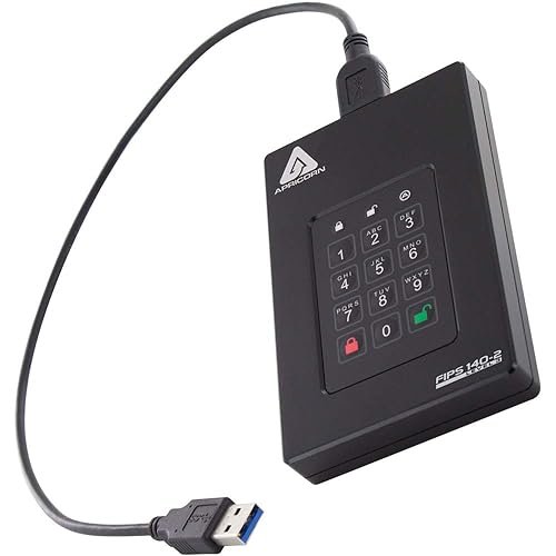 Apricorn Aegis Fortress L3- FIPS Level 3 Validated, 5TB USB 3.0 Hardware Encrypted Portable Drive