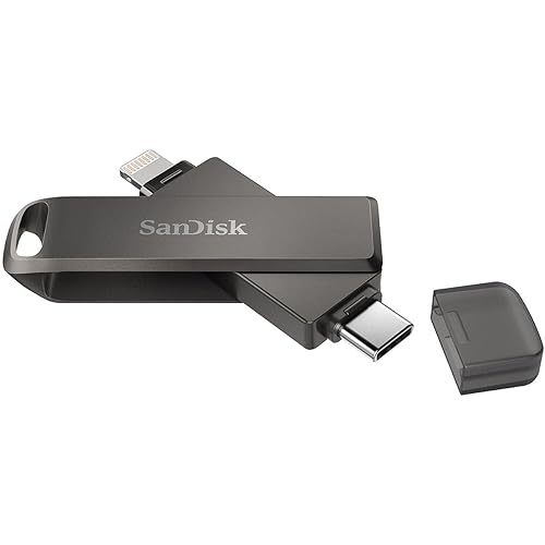 SanDisk 64GB iXpand Flash Drive Luxe for iPhone and USB Type-C Devices - SDIX70N-064G-GN6NN, Black