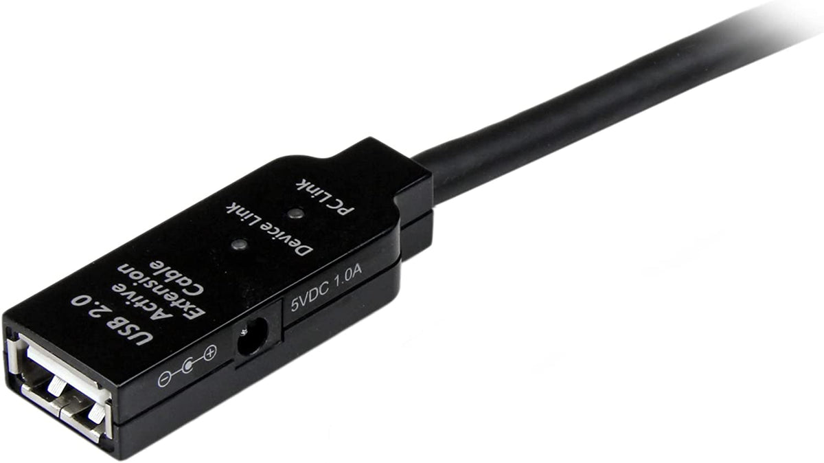StarTech.com 10m USB 2.0 Active Extension Cable M/F - 10 meter USB 2.0 Repeater / Extender Cable USB A (M) to USB A (F) 10 m Black - 3 ft (USB2AAEXT10M) 32.8 ft USB 2.0 Cable