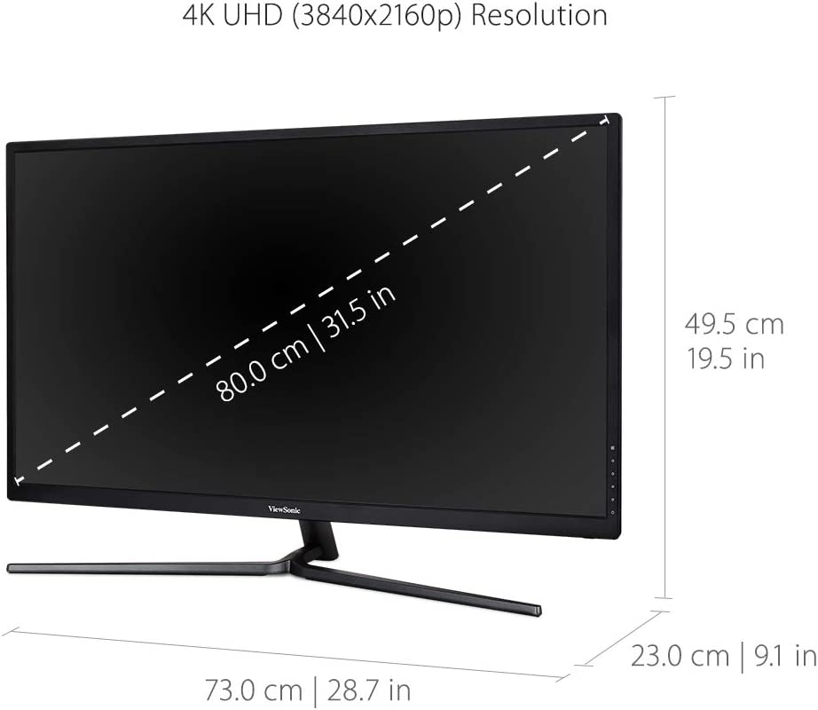 ViewSonic VX3211-4K-MHD 32 Inch 4K UHD Monitor with 99% sRGB Color Coverage HDR10 FreeSync HDMI and DisplayPort 32-Inch 4K UHD
