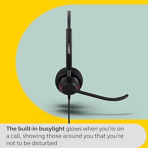 Jabra Engage 40 Wired Mono Headset with Inline Call Control - Noise-Cancelling 2-Mic Technology, and USB-A Cable - Works with All Leading Unified Communications Platforms Such As Zoom, Unify - Black Mono w/ Link UC (USB-A)