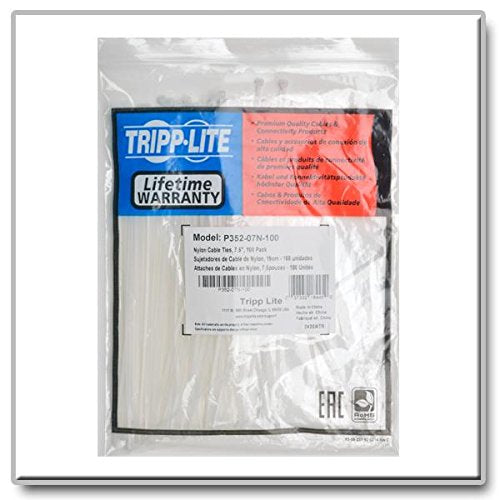 TRIPP LITE 7.5 Nylon Zip Ties, 100 Pack