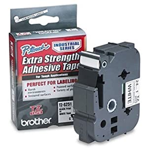 Brother Genuine P-Touch, HGE-S661 5 Pack Tape (HGES6615PK) 1.4"(36mm) x 26.2ft(8m) Extra Strength Adhesive, Black on Yellow, Indoor/Outdoor Use, Extreme Temps, Chemical and Moisture Resistant