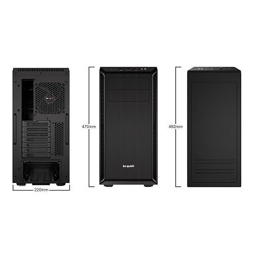 be quiet! Pure Base 600 ATX Midi Tower PC Case| 2 Pre-Installed Silent Wings Fans | Black | BG021