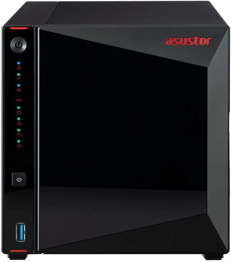 Asustor AS5304T - 4 Bay NAS, Intel Celeron Quad-Core, 2 2.5GbE Ports, 4GB RAM DDR4, Gaming Network Attached Storage, Personal Private Cloud (Diskless)