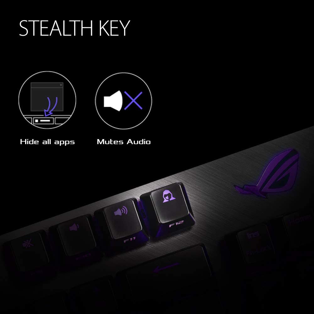 ASUS ROG Strix Scope NX TKL | 80% Gaming Mechanical Keyboard, ROG NX Red Linear Switches, Detachable Cable, Stealth Key, Aura Sync, Programmable Macros, Aluminum Top ROG 80% NX Red Switches Black