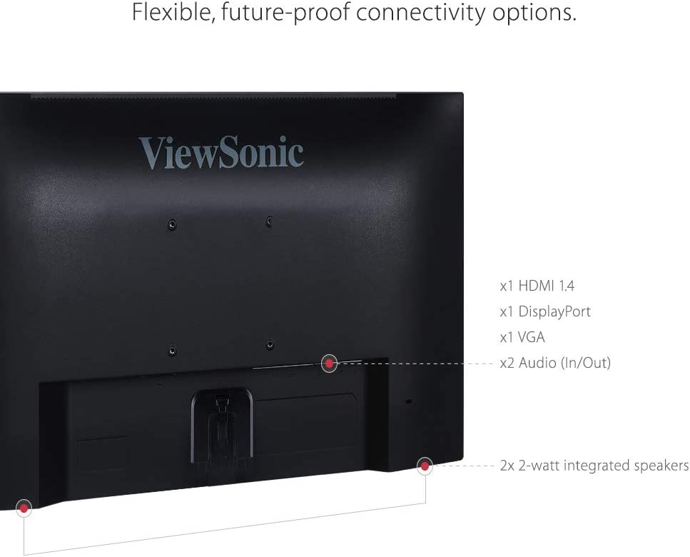 ViewSonic VA2456-MHD_H2 Dual Pack Head-Only 1080p IPS Monitors with Ultra-Thin Bezels, HDMI, DisplayPort and VGA for Home and Office 24-Inch Dual Pack
