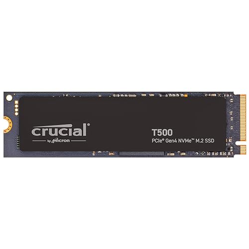 Crucial T500 2TB Gen4 NVMe M.2 Internal Gaming SSD, Up to 7400MB/s, Laptop & Desktop Compatible + 1mo Adobe CC All Apps - CT2000T500SSD8 2TB T500
