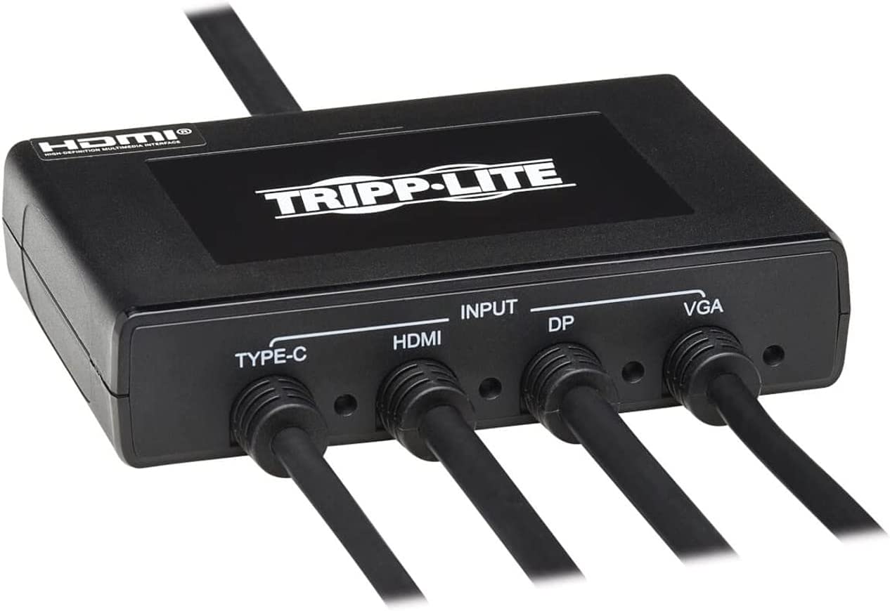 Tripp Lite Presentation Adapter 4-Port 4K60Hz HDMI DP USB C & VGA to HDMI (B321-4X1-HDVC)