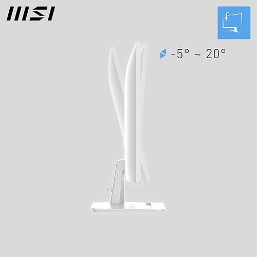 MSI PRO MP275W E2 27-inch IPS 1920 x 1080 (FHD) Gaming Office Monitor, 120Hz, Free-Sync, HDMI, DisplayPort, VGA Port, VESA Mountable, Tilt, Speaker, 4-Side Slim Bezel 1ms, White