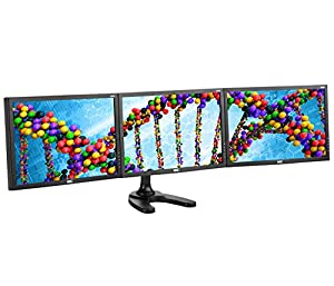 Atdec SD-FS-T Spacedec Triple Monitor Mount with Freestanding or Bolt Through Mounting Option and 75x75/100x100mm VESA Support, Black