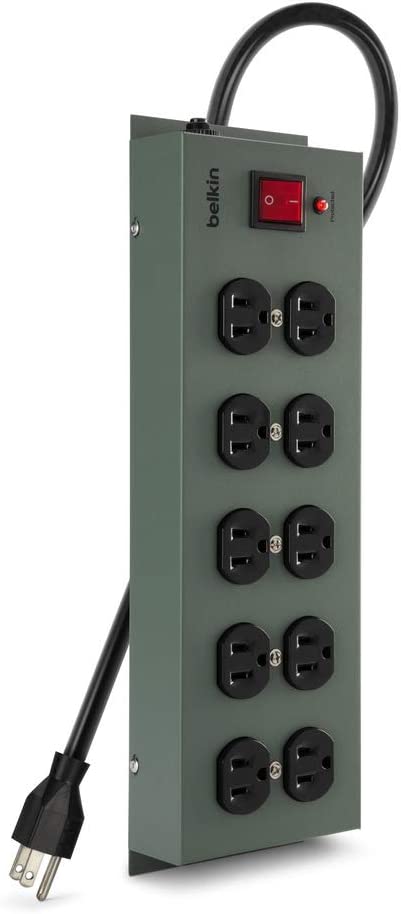 Belkin Store and Charge (AC Classroom Charging Station for Laptops, Tablets) & 10-Outlet Metal Power Strip Surge Protector, 15ft Cord AC Charge Charging Station + Charger