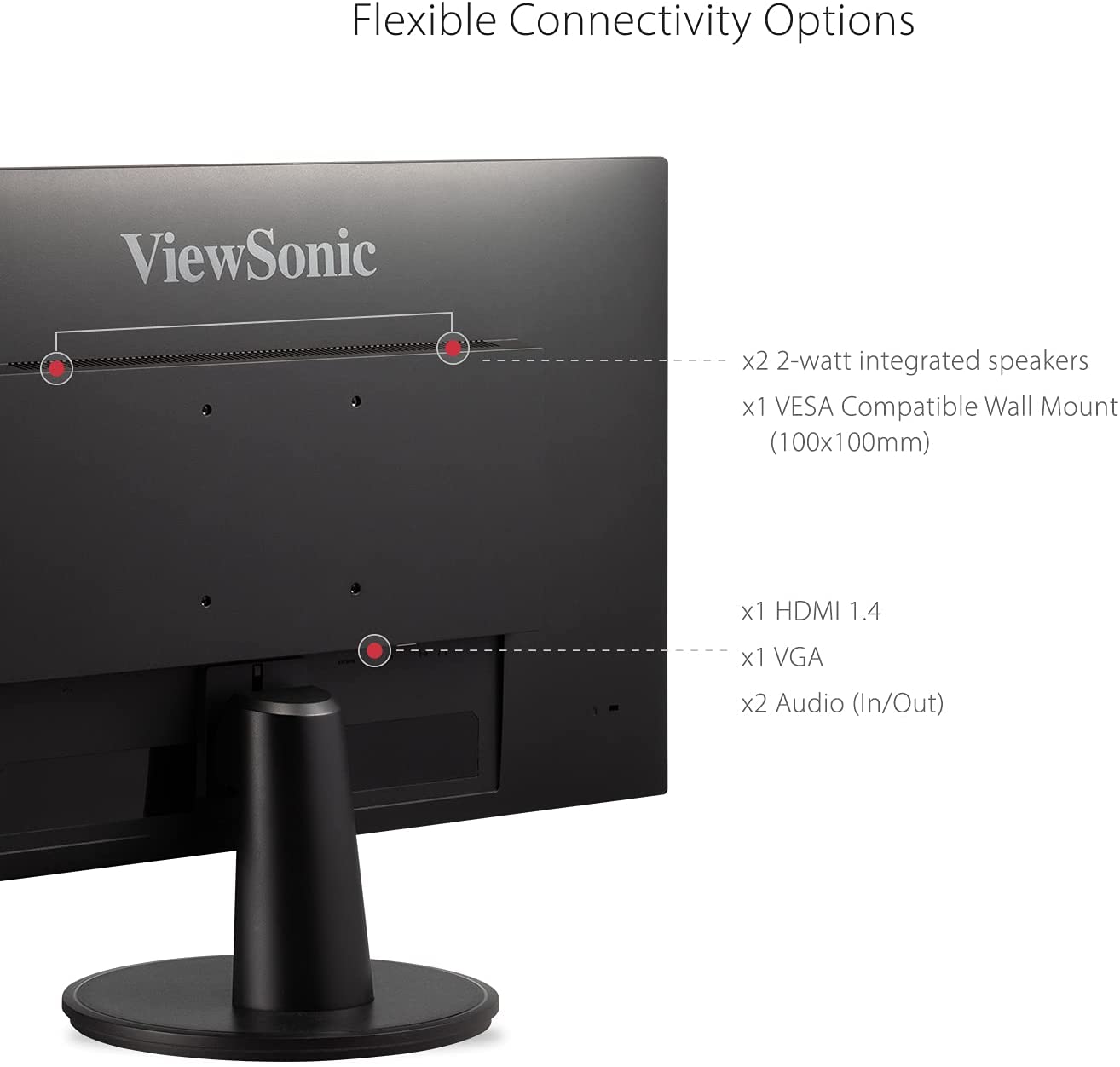ViewSonic VA2747-MHJ 27 Inch Full HD 1080p Monitor with Advanced Ergonomics, Ultra-Thin Bezel, Adaptive Sync, 75 Hz, Eye Care, HDMI, VGA Inputs for Home and Office 27-Inch Ergonomic