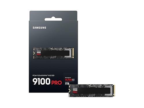 Samsung 9100 PRO Series - 1TB PCIe 5.0 x4, NVMe 2.0, M.2 Internal SSD, Up to 14,700MB/s, Fast Speed, Thermal Control, MZ-VAP1T0B/AM 9100 PRO 1TB