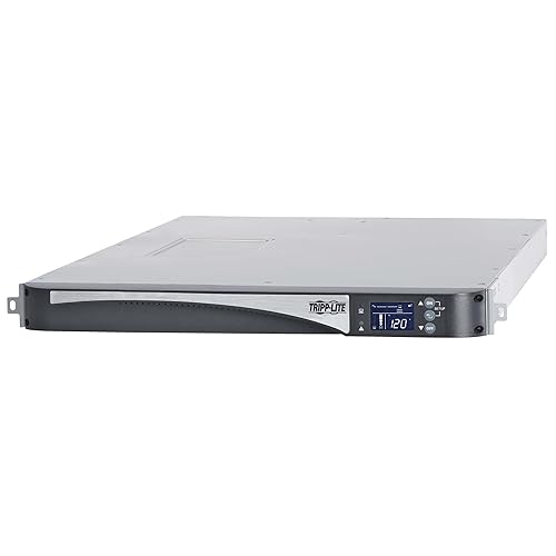 TRIPP LITE Double-Conversion Smart Online UPS, 120V 2000VA 1600W, 5 NEMA 5-15R Outlets, Network Card Slot, LCD Status Screen, Expandable Battery, USB, DB9, 1U Rack Mount (SU2000LCD1U), Black