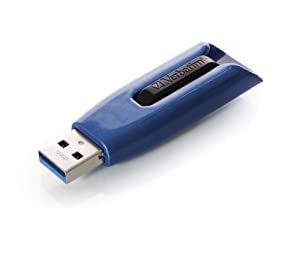 Verbatim 128GB USB 3.0 Store 'n' Go V3 Max Flash Drive - Cap-Less & PC / Mac Compatible - Blue 128 GB