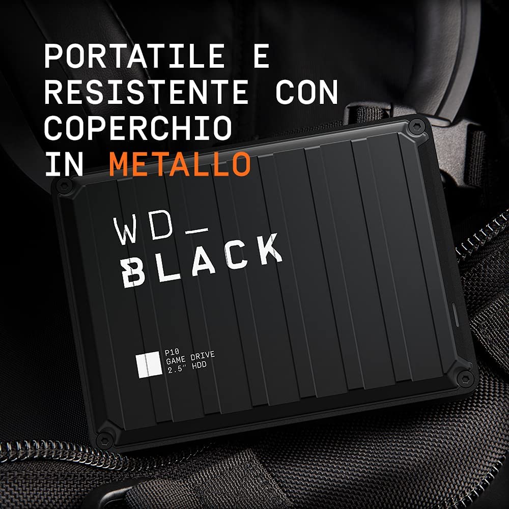 Western digital WD_BLACK 2TB P10 Game Drive - Portable External Hard Drive HDD, Compatible with Playstation, Xbox, PC, & Mac - WDBA2W0020BBK-WESN 2TB Game Drive for PC, Playstation & Xbox HDD