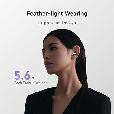 HUAWEI FreeClip, Groundbreaking Aesthetic Design, Feather-Light Wearing, Open-Ear Listening, AI Crystal-Clear Call, Long Battery Life, Dual-Device Connections, Black, Buy one get one Free Band8 FreeClip Black + Huawei Band 8