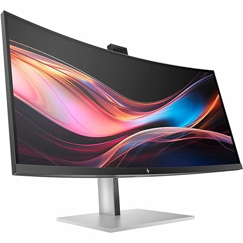 HP 734pm 34 Class Webcam UW-QHD Curved Screen LED Monitor - 21:9-34 Viewable - in-Plane Switching (IPS) Black Technology - Edge LED Backlight - 3440 x 1440 - FreeSync Premium - 400 Nit