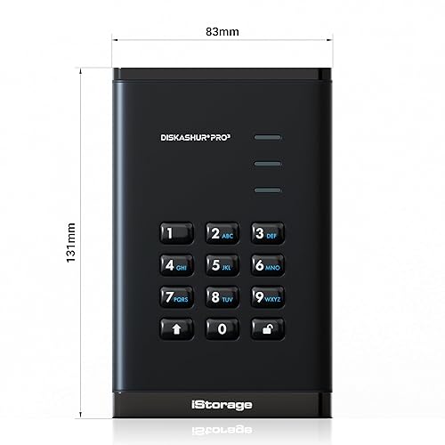 iStorage diskAshur PRO3 SSD 512GB – Secure Portable Solid State Drive - FIPS Level 3 Certified - Password Protected - Dust/Water-Resistant - Hardware encryption 512GB SSD