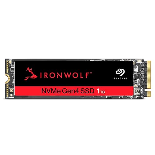Seagate IronWolf 525 SSD 1TB NAS Internal Solid State Drive - SATA M.2, PCIe Gen 4 speeds up to 5000MB/s, 1.8M hours MTBF, 0.7 DWPD, with Rescue Services (ZP1000NM30002) M.2 1TB