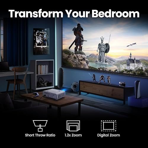 BenQ X500i True 4K UHD HDR 4LED 2200 Lumens Short Throw Console Gaming Projector 4ms Response Time Auto Game Mode Xbox, PS5, Switch Supports eARC and S/PDF | FPS Crosshair | 5Wx2 Speaker X-Series for Immersive Gaming 100 at 4.9ft
