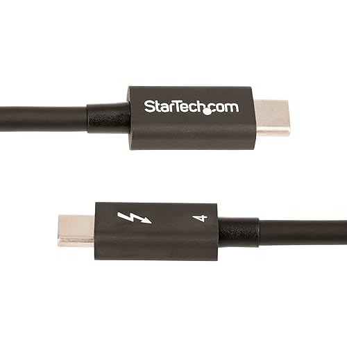 StarTech.com 3ft (1m) Thunderbolt 4 Cable - 40Gbps - 100W PD - 4K/8K Video - Thunderbolt Cable - Compatible w/ USB4/Thunderbolt 3/USB 3.2/USB Type-C/DisplayPort (TBLT4MM1M)