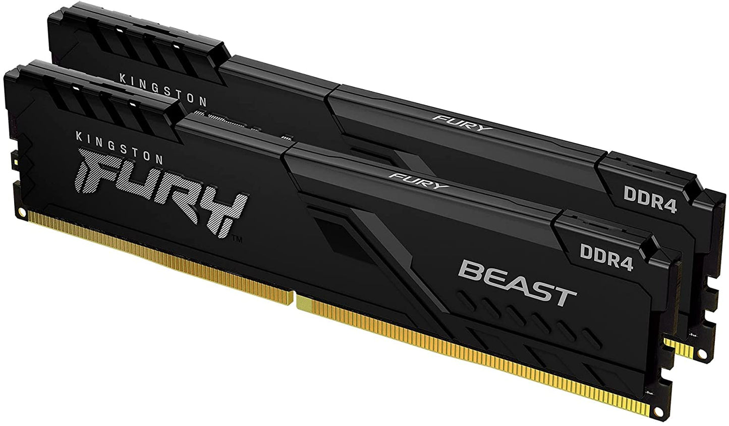 Kingston Fury Beast 16 GB (2 x 8 GB) 3200 MHz DDR4 CL16 Desktop Memory Kit of 2 KF432C16BBK2/16 Kit of 2 3200 MHz 16 GB