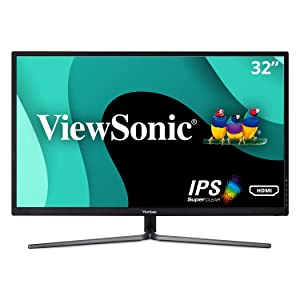 ViewSonic VX3211-2K-MHD 32 Inch IPS WQHD 1440p Monitor with 99% sRGB Color Coverage HDMI VGA and DisplayPort,Black