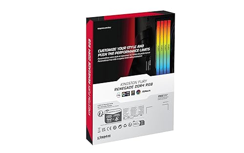 Kingston Fury Renegade RGB 16GB 3200 DDR4 CL16 DIMM 1Gx8 Desktop Memory - KF432C16RB12A/16