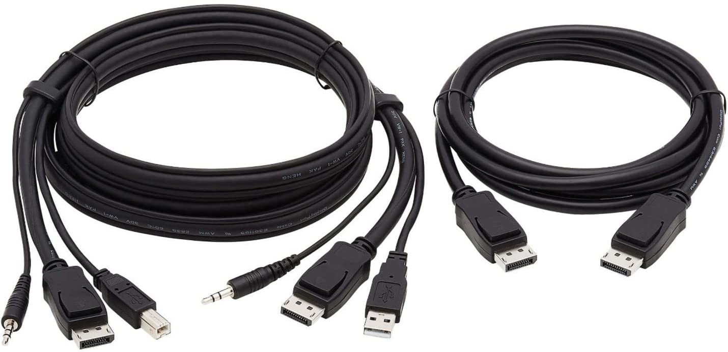 Tripp Lite Dual DisplayPort KVM Cable Kit 4K USB 3.5 mm Audio 3xM/6ft (P783-006-DP)