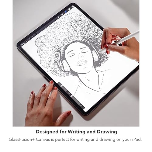 ZAGG InvisibleShield GlassFusion+ Canvas - Made for Apple iPad Pro 12.9" (6th/5th/4th/3rd Gen)- simulates writing or drawing on paper