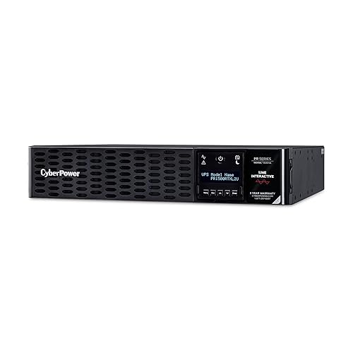 CyberPower PR1500RTXL2UN Smart App Sinewave UPS System, 1500VA/1500W, 8 Outlets, 2U Rack/Tower, RMCARD205 Pre-Installed, EBM Option