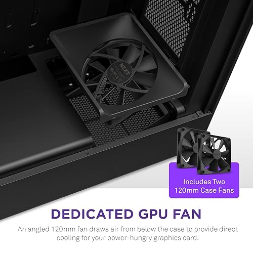 NZXT H5 Flow Compact ATX Mid-Tower PC Gaming Case – High Airflow Perforated Front Panel – Tempered Glass Side Panel – Cable Management – 2 x 120mm Fans Included – 280mm Radiator Support – Black