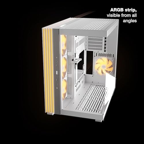 be quiet! Light Base 600 LX Black PC Case, Stunning Panoramic View, Show Case, Dual Chamber Design, Solid ARGB LED Strip, 4 Light Wings LX PWM Fans, Inverted and Horizontal Usable Black Light Base 600 LX
