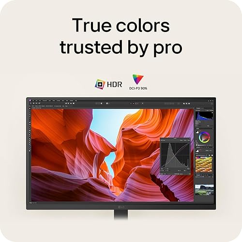 LG 27U730A 27” 4K UHD Ultrafine™ IPS Monitor, HDR10, DCI-P3 90%, USB-C 90W PD, Height/Tilt/Swivel Stand, Virtually Borderless, LG Switch, Eye Care, Mac & PC Compatible