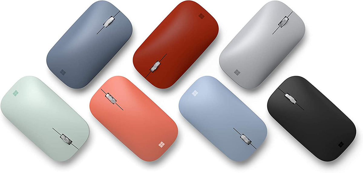Microsoft Mobile Mouse - Mint. Comfortable Right/Left Hand Use with Metal Scroll Wheel, Wireless, Bluetooth for PC/Laptop/Desktop, works with Mac/Windows 8/10/11 Computers